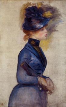 皮埃爾 奧古斯特 雷諾阿 Young Woman in Bright Blue at the Conservatory